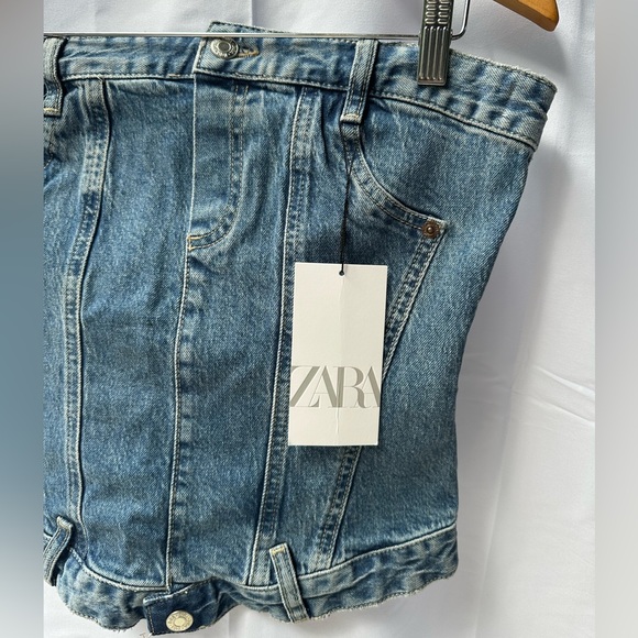 Zara Denim Corset Top TRF – Strapless Bustier – NWT – Size S - Picture 3 of 7